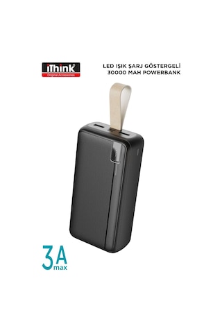 Powerbank 30000 Mah Hızlı Şarj Led Işik Şarj Göstergeli Pb-610