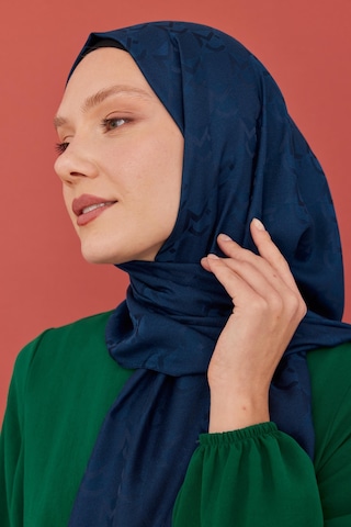 Mirsoy Scarf Mc Desen Parlak Jakar Şal - Lacivert Lacivert