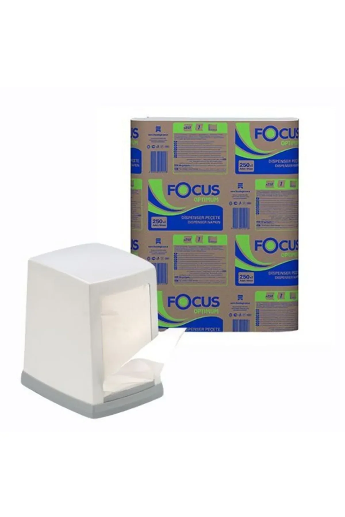 Focus Dispenser Peçete, Masaüstü Peçete, 18x24 Cm 18 Paket X 150 Adet Kolide Toplam 2700 Peçete