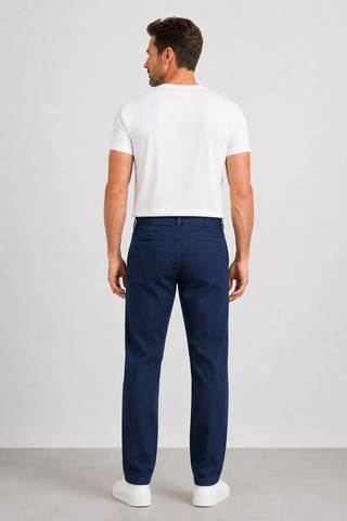 Bihan Store Erkek Yan Cep Esnek Tensel Kot Pantolon 2184-mavi