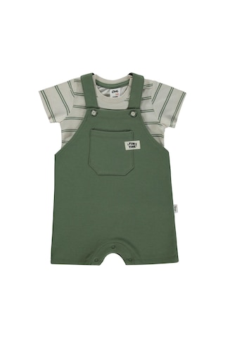 Civil Baby Çizgili Tişört 2'li Set 6-18 Ay Slopet - Haki