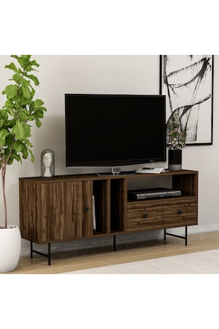 İnarch Dizayn T002 Kapaklı Çekmeceli Tv Sehpası Sandık Ceviz