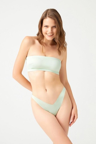 Straplez Crop Top Büstiyer Mint Yeşili Mint Yeşili
