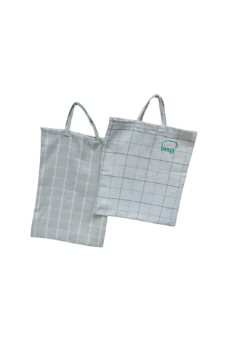 PAZAR ÇANTA 2 Adet Döşemelik Kareli Kumaş Model Renkli  Desenli 30 kg Taşıma Kapasite El Yapım