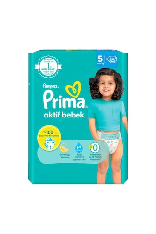 Prima Aktif Bebek 5 Beden Junior Bebek Bezi Mini Fırsat Paketi 25 Adet
