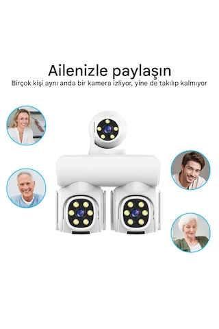 Yeni 9mp Uhd 3 Ekran Kablosuz Wifi Ağ Video Gözetim 4k 360 Derece