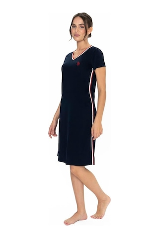 U.s. Polo Assn. 20007 Kadın V Yaka Kısa Kollu Günlük Gecelik Lacivert