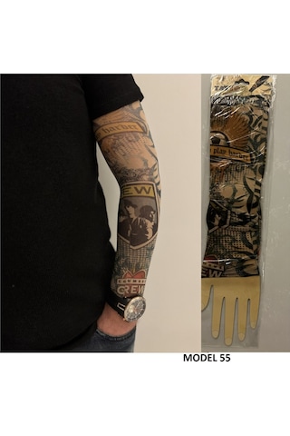 Giyilebilir Dövme 3 Çift 6 Adet Kol Çorap Dövmesi Sleeve Tattoo Set21