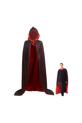 Cadılar Bayramı Vampir Pelerini Cape Siyah Ve Kırmızı Tersinir Cadılar Bayramı Pelerin Cosplay Partisi Cape Dracula Kostüm Yetişkinler İçin