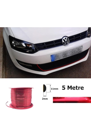 Kırmızı Renk Nikelaj Şerit Bant Çıta 5 Mm 3 Metre Parlaka