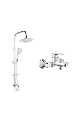Grohe Baudge Banyo Bataryası 23605000 Ve Tema 53270 Pratik 5f Tepe Duş Seti Krom