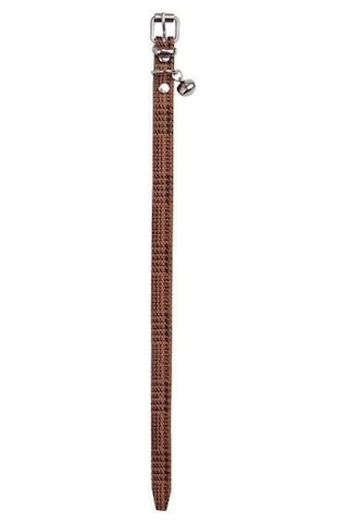 Kahverengi Desenli Deri Kedi Köpek Boyun Tasması 30 Cm-18517