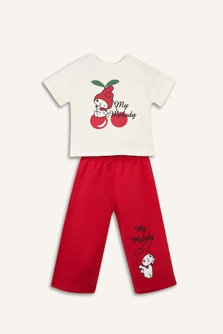 Defacto Monchhichi Sweatshirt Kumaşı 2li Takım Kız Bebek H2761a526sper105 Ekru-er105