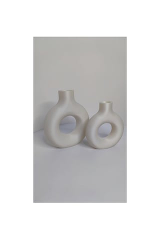 2 Li Halka Vazo Bohem Set İnci Beyaz Renk, Tybatf6ı5zx9ffvj45 Çok Renkli