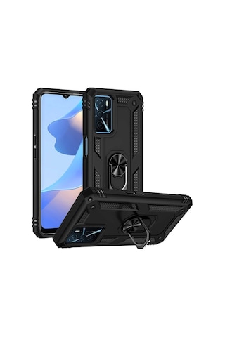 Oppo A16 Kılıf Zore Vega Yüzük Standlı Zırh Kılıf