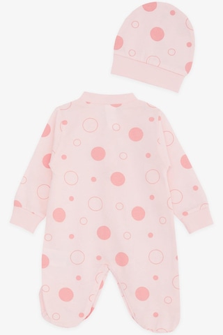 Breeze Kız Bebek Patikli Tulum Puan Desenli 0-3 Ay-6 Ay, Pudra-Pudra