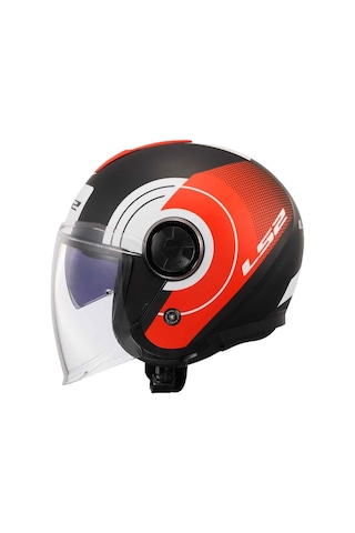 Ls2 Classy Disko Açık Motosiklet Kaskı-9559 Siyah - Kırmızı - Beyaz