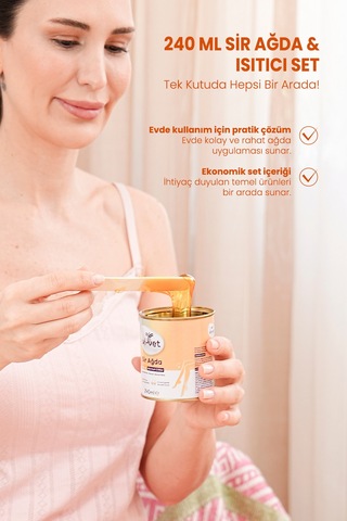 Vivet Sir Ağda 240 Ml Isıtıcı Set Kutulu