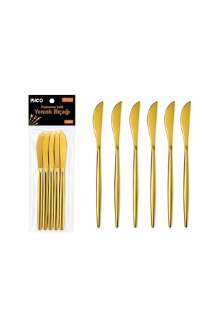 İbico İ22-441 6'lı Gold Yemek Bıçağı Seti 21 Cm- 10'li Paket Diğer