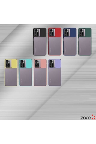 Ekılıf - Xiaomi Redmi Note 11 Pro Plus 5g Uyumlu Kılıf Slayt Sürgülü Arkası Buzlu Lensi Kapak - Lila
