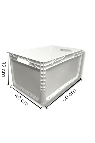 Alpbx 1.kalite Beyaz Plastik Kasa 60x40x32 Cm - Kutu 65 Litre