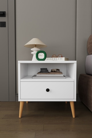 Modern Çekmeceli Komodin Şifonyer %100 Mdf Çok Amaçlı Organizer Kmd02 Beyaz