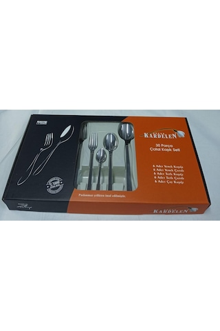 Kardelen 6 Kişilik 30 Parça Zümrüt Model Kaşık Çatal Set