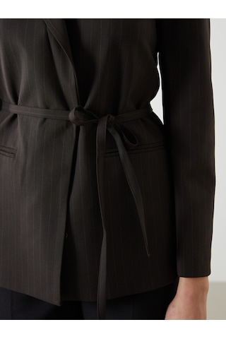 Lcwaıkıkı Classic Kahverengi Çizgili Kadın Blazer Ceket
