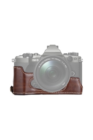 1/4 İnç Konu Pu Deri Kamera Olympus Em5 / Em5 Mark Iı Kahve İçin Yarım Kasa Tabanı Diğer