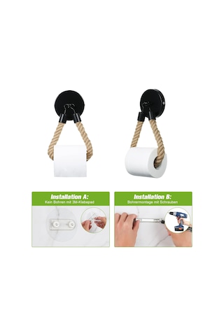 Delme Gerektirmeyen Tuvalet Kağıdı Tutucusu, Vintage Tuvalet Kağıdı Tutucusu, Banyo Ve Wc İçin Mat Siyah Tuvalet Kağıdı Tutucusu Çok Renkli