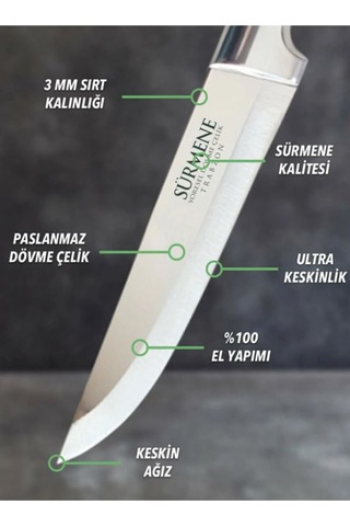 Lazoğlu Sürmene Keskin Kurban Kasap ve Mutfak Bıçak Seti 3'lü Set