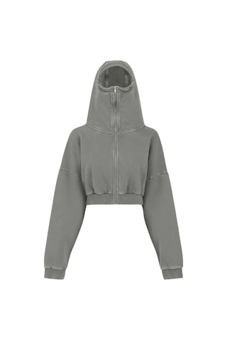 Entire Studios Kısa Fermuarlı Kadın Sweatshirt Gri