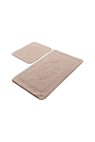 Madame Clean Pudra 2'li Pamuklu Banyo Paspas Seti Osmanlı Desen Pudra