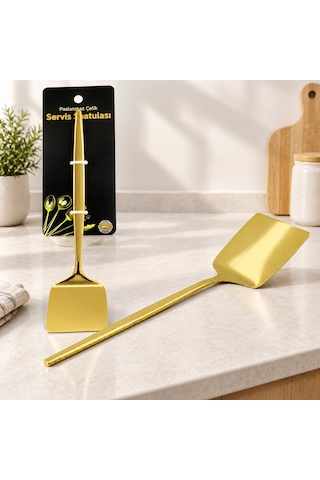 Altın Renk Metal Servis Spatula