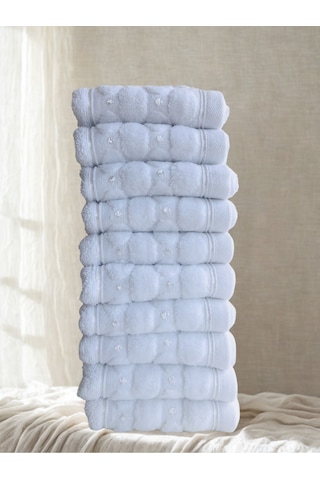 Miosse Pure 10 Adet 30x50 Cm Lüx %100 Pamuk El-yüz-misafir Havlusu Beyaz