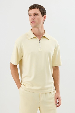 Antioch Polo Yaka Basic T-shirt Sarı