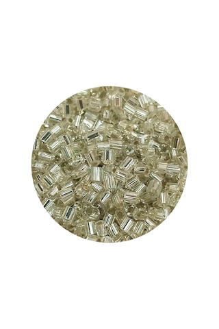 Kesme Cam Boncuk 2mm - 60 Gram - Şeffaf Gümüş - Bnc378