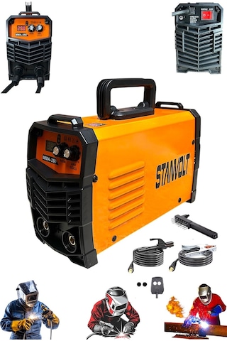 250 Amper İnverter Dijital Ekran Fan Soğutma Kademeli Çanta Kaynak Makinesi Bakır Sargı Maske Hediye