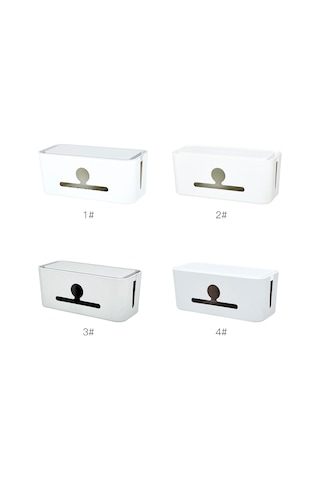 Honmex Plastik Kabloları Düzenleyici Kutusu, Beyaz Kutu Gri Kapak, Kablo Giriş-çıkış Açıklarıyla Tidy Ve Kolay Şarj