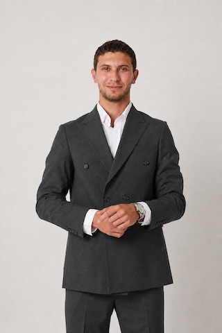 Modmen Erkek Kruvaze Slimfit Takım Elbise Erkek Spor Kruvaze Takım Elbise Antrasit