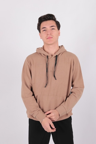 Five Pocket Fp24b2124 Erkek Kapşonlu Kanguru Cepli Sweatshirt Vizon