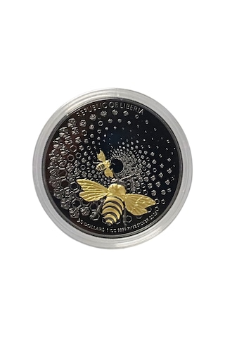 AgaKulche Parlak Arı 2023 Altın Kaplama Gümüş Sikke Coin