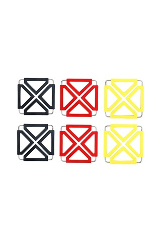 Adet Mutfak Yardımcı Katlanabilir Silikon Altlık Mat Pedi Siyah&kırmızı&sarı Siyah - kırmızı - sarı