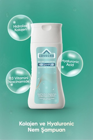 Kolajen Ve Hyaluronic Nem Şampuan Zayıf Kuru Saçlar İçin Dolgunlaştırıcı Bakım Ve Nem 250 Ml Kuru