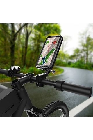 Tongxida Z009a Bisiklet Motosiklet Telefon Tutucu, Su Geçirmez Kılıf, Montaj Braketi Açık Füme - Füme - Kahverengi