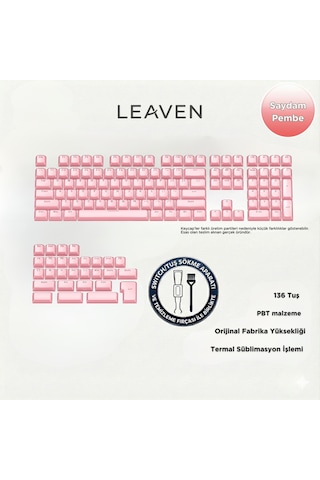 Mekanik Klavye Crystal Jelly Keycaps -136 Tuşlu Kristal Jelly Yarı Saydam Oem Profil Pembe Tuş Takımı