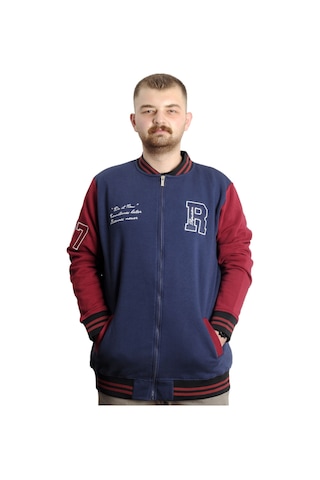 Mode Xl Büyük Beden Erkek Kolej Mont Fermuarlı Ceket Reputatıon 23634 İndigo İndigo