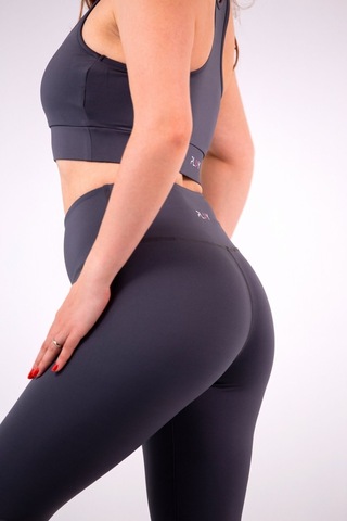 Polyester Gri Normal Bel Fitted Basic Sporcu Tayt Gri