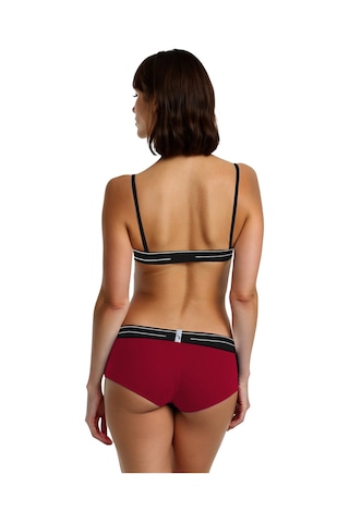 Yohannes Club, Kadın Pamuklu İç Çamaşırı Takımı, Renk Seçenekli, Üçgen Sütyen-kemerli Boyshort-boxer Külot Bordo
