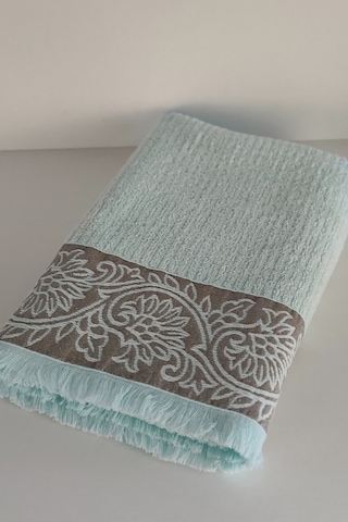 Püsküllü & Bordürlü Banyo Havlusu - Bambu & Ekstra Yumuşak Mint Yeşili